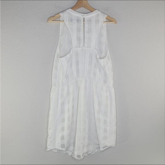 ANTHROPOLOGIE ADELYN RAE White Checkered Tie Waist Tank Top Tunic Mini Dress M - Picture 12 of 13